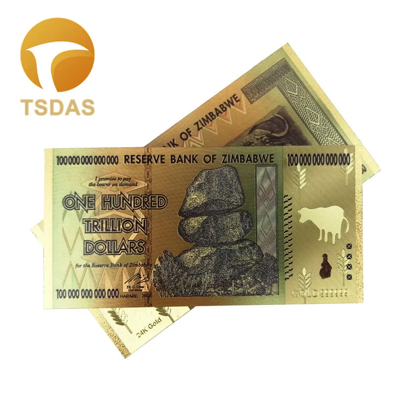 Золотая банкнота в 24 к позолоченная чистая 10 шт./лот|Золотые банкноты| |