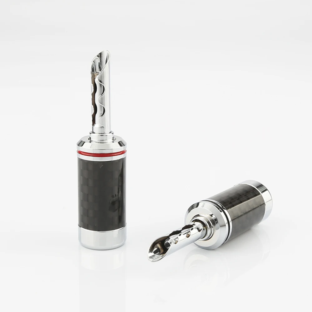 2 шт. высококачественный медный родиевый банановый разъем BFA из углеродного