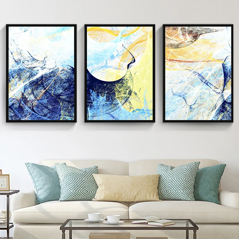 Геометрические линии Абстрактный реализм настенное Искусство Холст Плакаты и