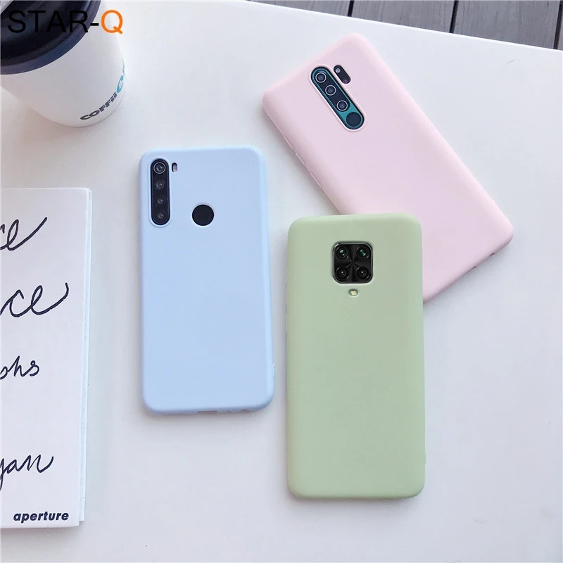 candy color silicone phone case for xiaomi redmi note 9 pro max 9s redmi 9 9a 9c 9t 5g pro 8 8t redmi9 matte soft tpu cover free global shipping