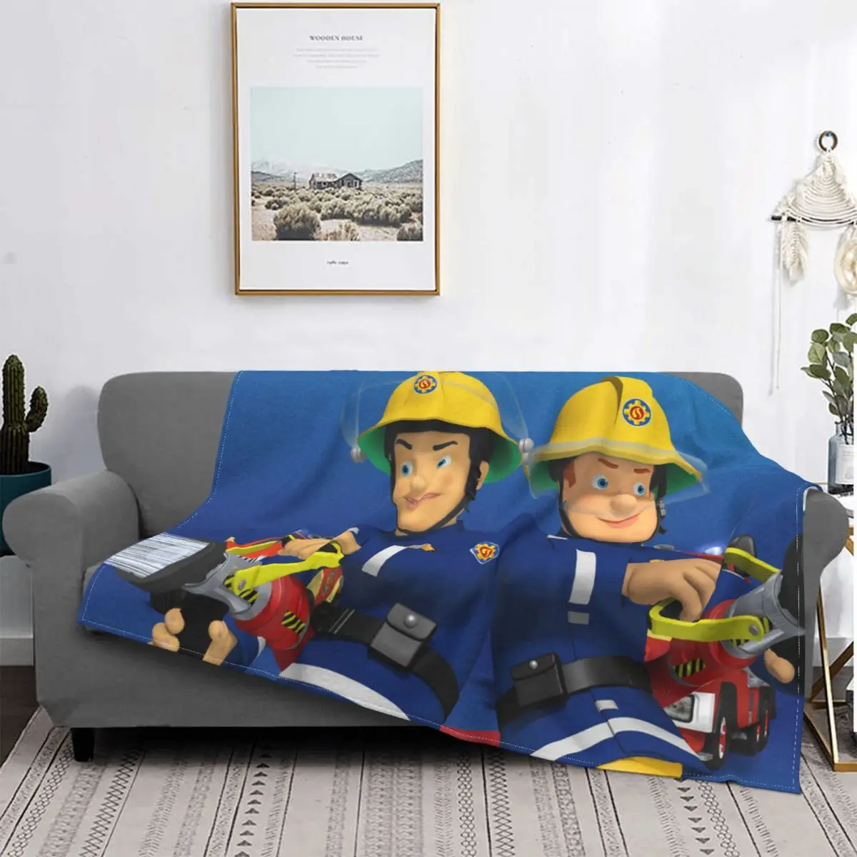 

Портативные теплые одеяла Fireman Sam Steele, Обучающие Мультяшные одеяла для постельного белья, путешествий