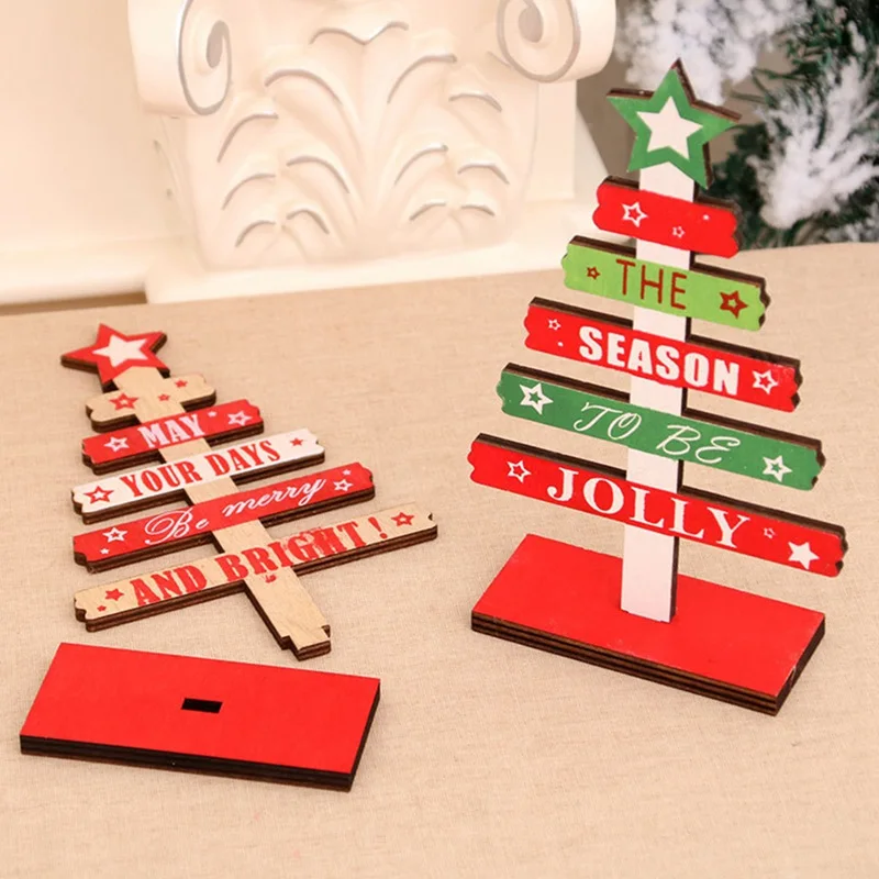 Рождественская сборка Деревянный DIY Английский алфавит Рождественские елочные