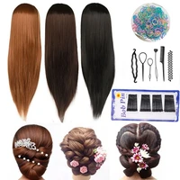 60cm 60real human hair for hair training styling mannequin head professional hairdressing cosmetology dolls head for hairstyles