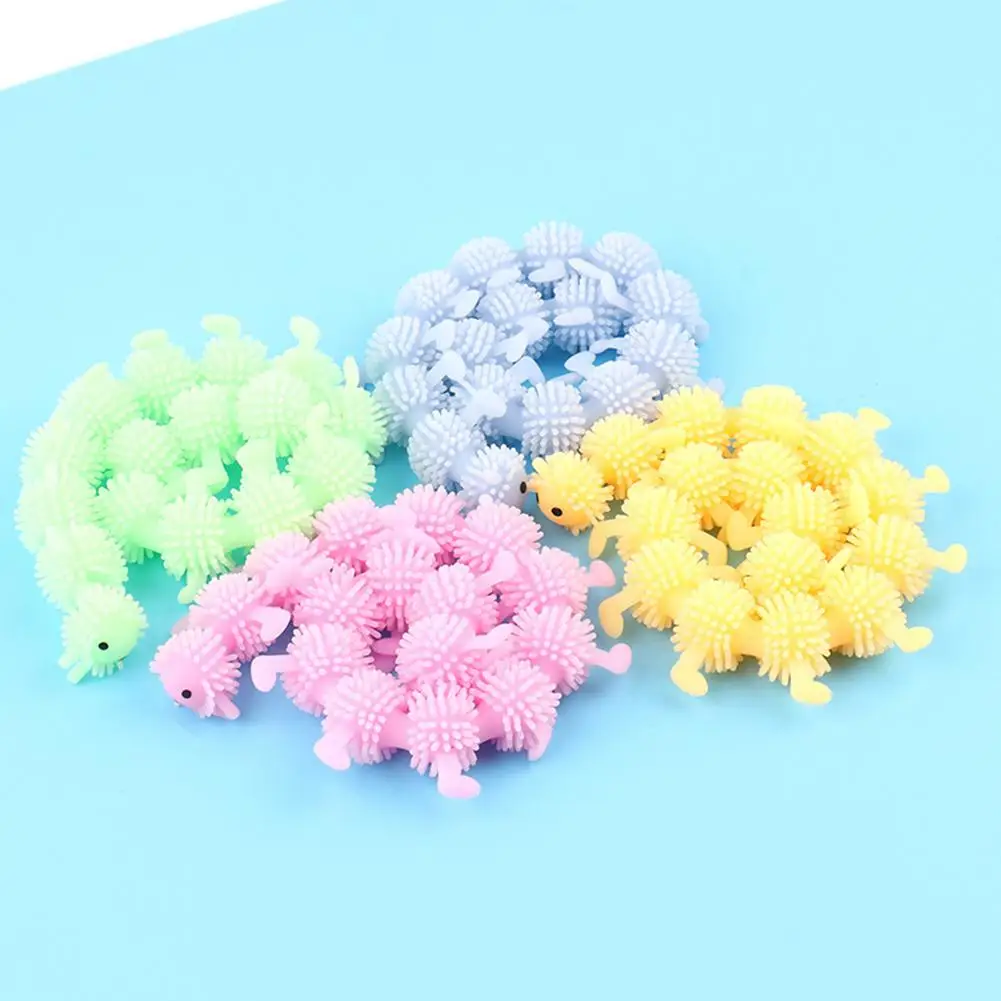 

6 Pcs Compression Toys 16 Sections Luminous Stretching Caterpillar Vent Toys Attempt Antistress Fidget Toys Kit Squishy Toy