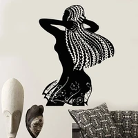 tribal african woman decal beauty salon vinyl sticker beautiful afro girl home decor living room bedroom wall stickers a609