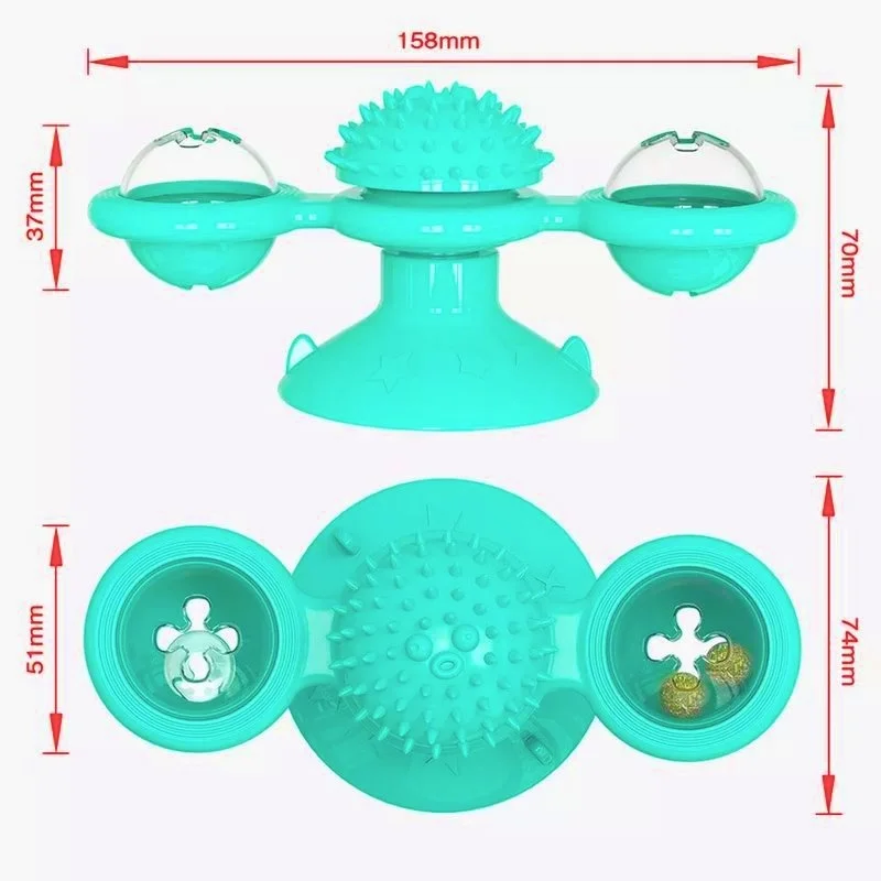 

Cat Toy Windmill Cat Educational Training Massage Rotatable Cat Interactive Toy Catnip Cat Accessories Pet Toy with Luminous Bal