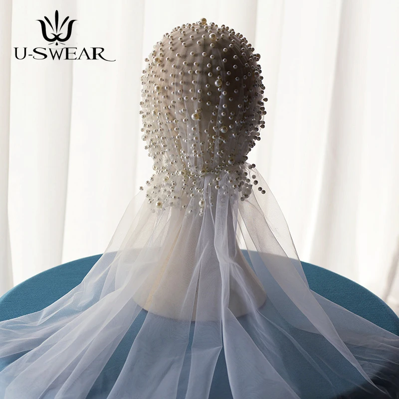 Красивый головной убор для невесты жемчужные аксессуары волос фата ручной