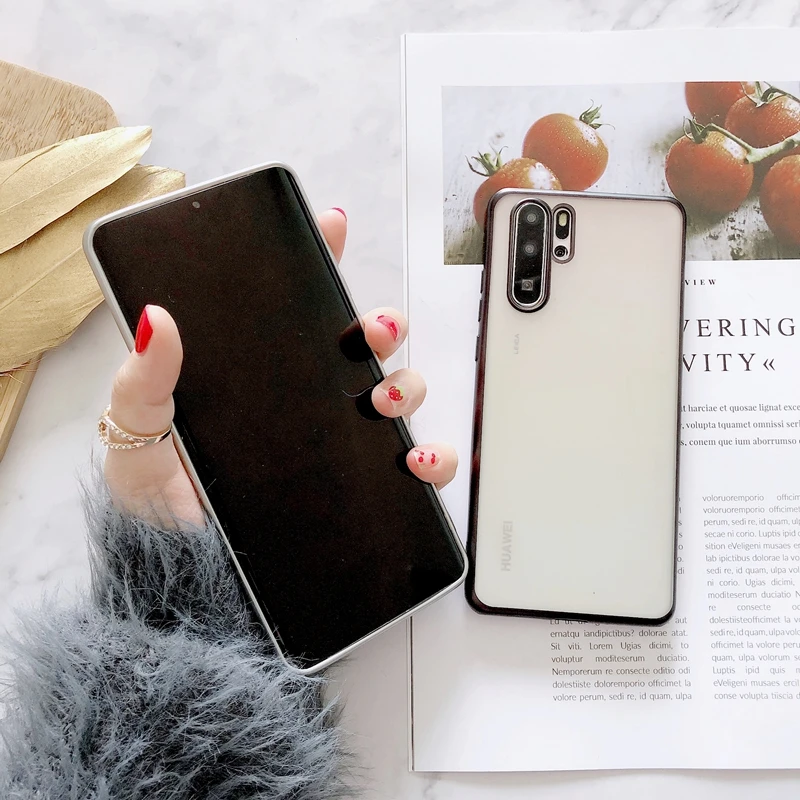 Цветной матовый мягкий силиконовый прозрачный чехол из ТПУ с покрытием для Huawei P30