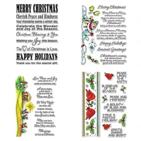 diverse christmas blessings greetings words snowman holly transparent clear stamps for diy scrapbooking cards crafts 2019 new