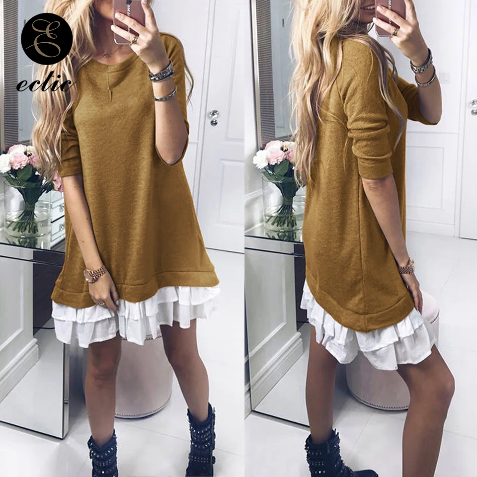 Женское платье свитшот с каскадными оборками в стиле пэчворк оверсайз капюшоном