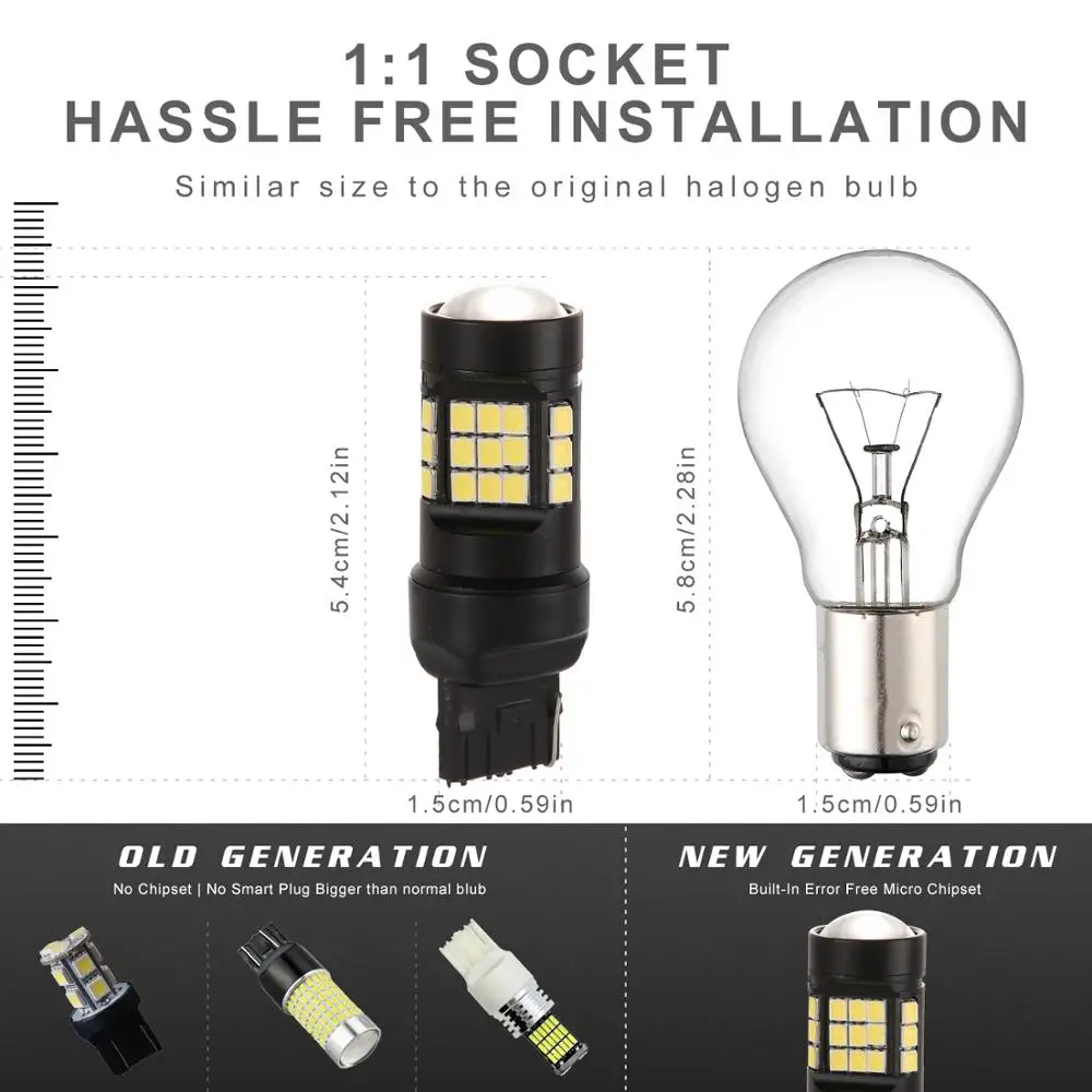2 шт. T20 7440 7441 36 SMD 2835 Светодиодный Автомобильные стоп сигналы для автомобиля DRL