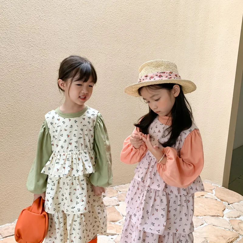 

Girl Vest Dress Kids Baby Gown 2021 New Arrive Spring Autumn Toddler School Uniform Dresses Christmas Cotton Children Clothing