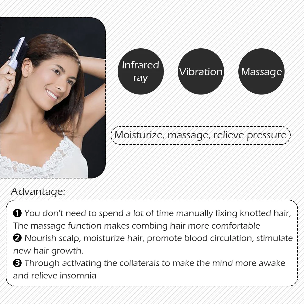 

Laser Massage Hair Growth Care Comb Massage Hair Brush Grow Comb Treatment Anti Hair loss Therapy Massager Equipment Health