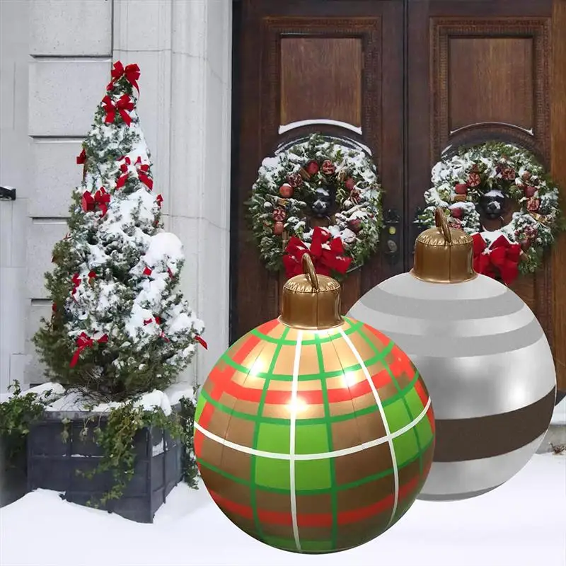 

60cm PVC Christmas Inflatable Ball Decorations New Year Gift Outdoor Large Xmas Tree Ornaments Inflatable Toys Balloon 2022 New