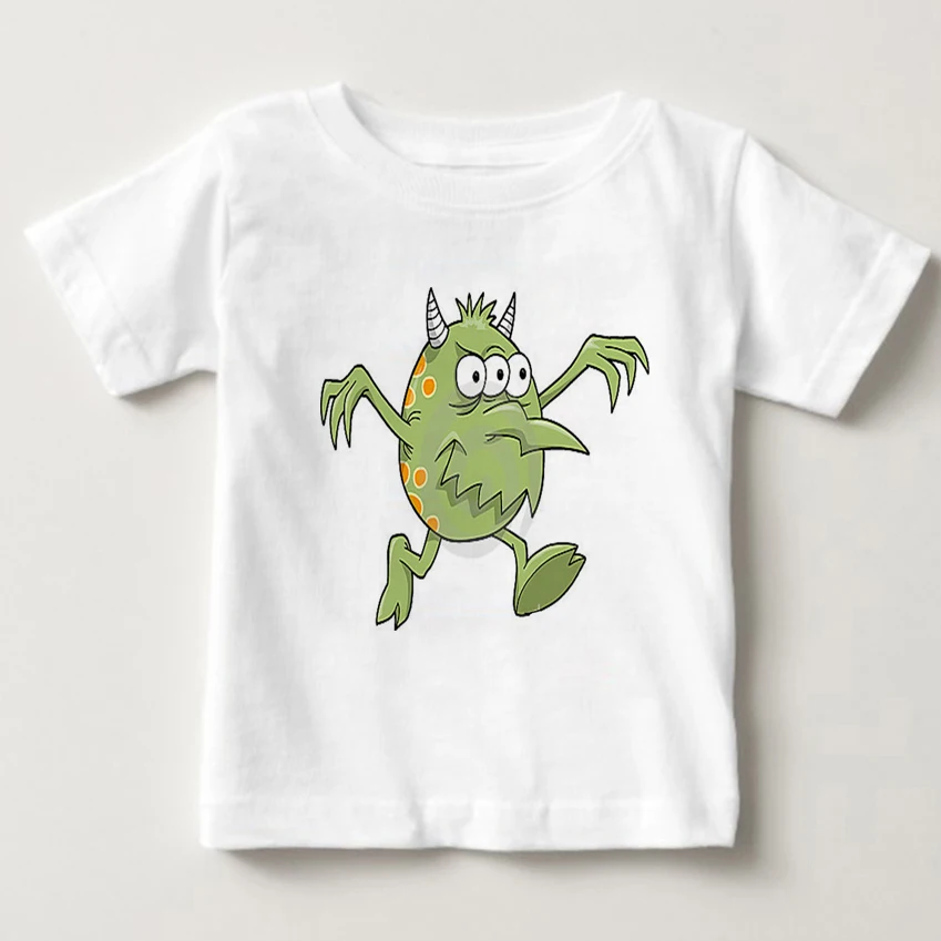 

Cartoon aliens print children's T-shirts boys and girls summer short sleeved costumes cute alien T-shirts pure cotton tshirts MJ