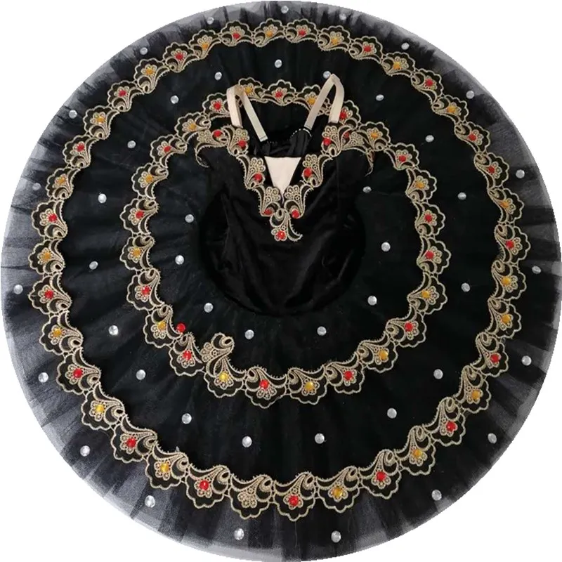 

2020 Girl professional ballet costume pattern swan dance ballet panake adult black carnival volwassen kostuums Dancer