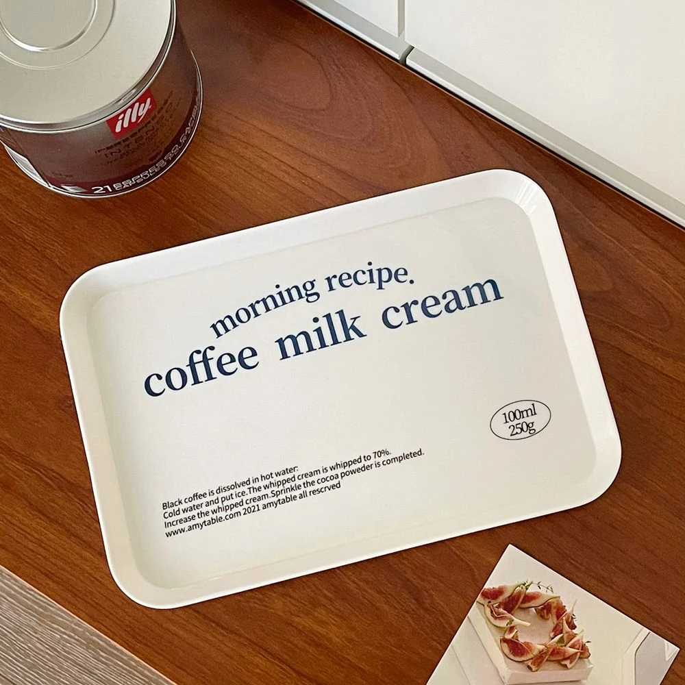 

Korean Style Niche Coffee Shop Letter Melamine Tray Simple Breakfast Plate Fruit Coffee Bread Cup Tray Desktop Storage Tray