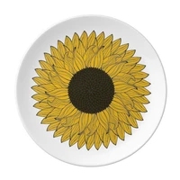 flower yellow sunflower plant dessert plate decorative porcelain 8 inch dinner home