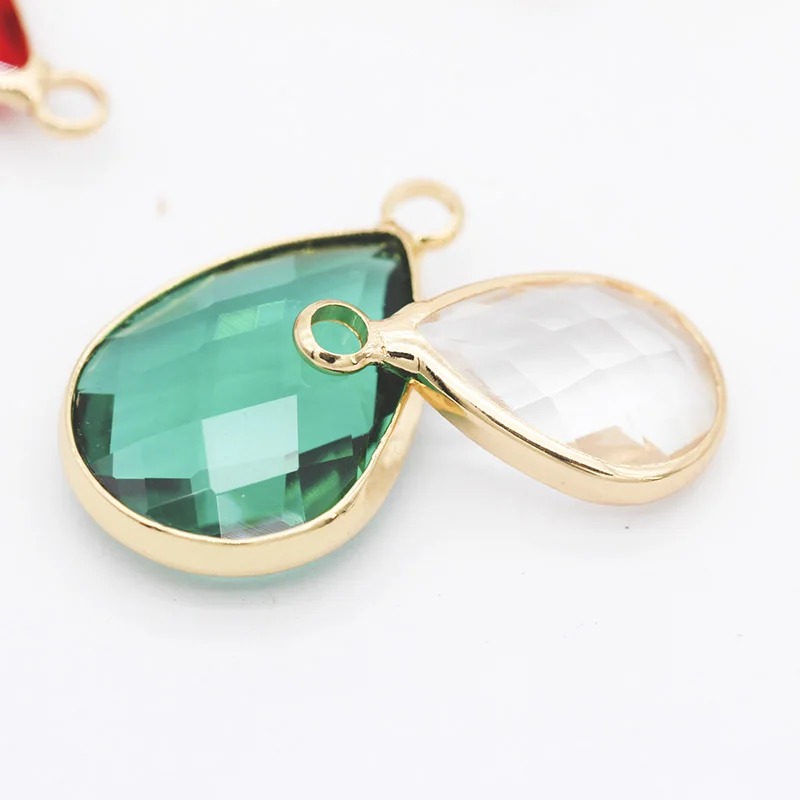 Стеклянные Подвески с ограненными каплевидными подвесками серьги соединители