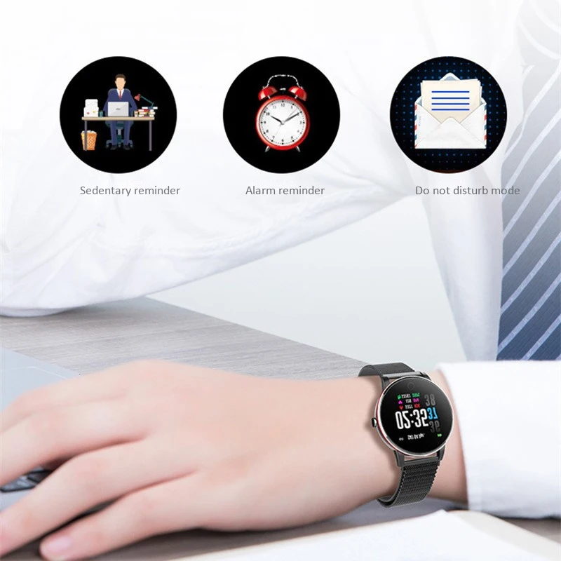 Y9 Смарт-часы для мужчин водонепроницаемые тонкий металлический ремешок тела