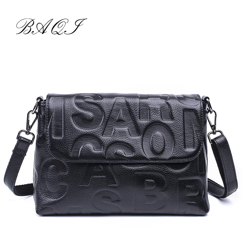 Женская сумка BAQI из натуральной воловьей кожи модный дизайнерский Дамский