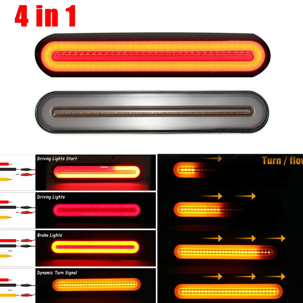 2PC 100LED 4-in-1 Car Rear Taillight Brake Light Turn Signal Lamp Waterproof Low Power Consumption Streamer | Автомобили и