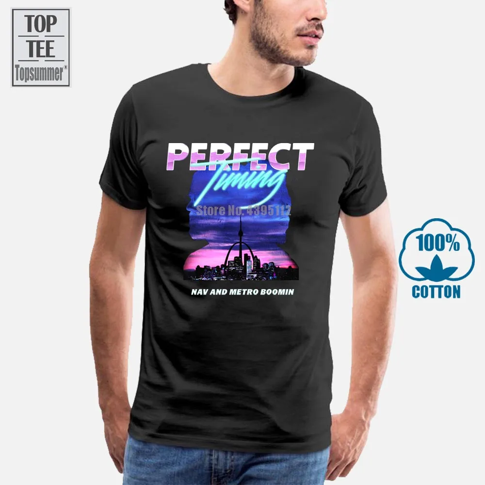 

Nav & Metro Boomin Perfect Timing Men'S Black White T Shirt Cool Casual Pride T Shirt Men Unisex New Fashion Tshirt Loose