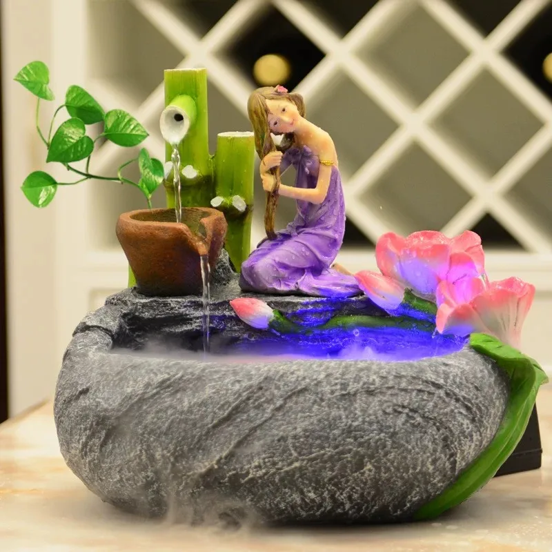 Фигурка сказочного фонтана из смолы поделки свадебный подарок комнатный водный