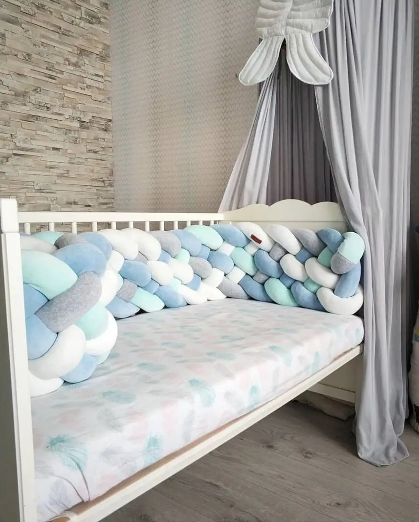 INS длинная плетеная Подушка с узелком для защиты от столкновений бампер детской