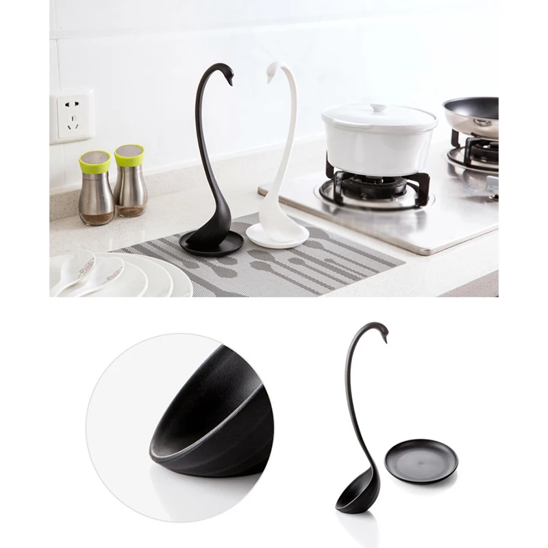 Ложка для супа из полипропилена длинная ручка пластиковая кухонная ложка 2 цвета