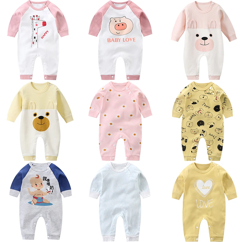 

Baby Boys Girls Romper Cotton Cute Cartoon Long Sleeve Letter Jumpsuit Infant Clothing Autumn Newborn Baby Clothes