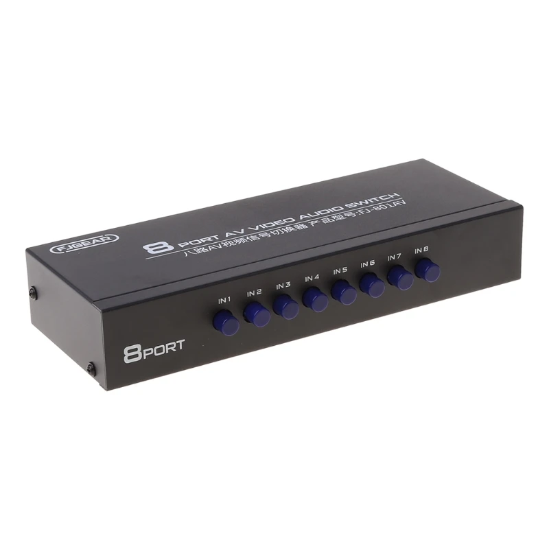 

8-Way AV Switch RCA Switcher 8 in 1 out Composite Video L/R Selector Box for DVD WXTB
