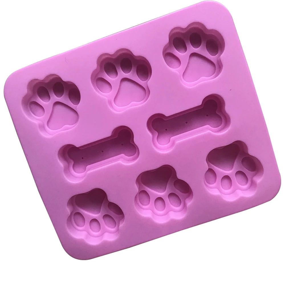 

Dog Footprint Feet Mould Cake Molds Bone Mold Creative Cookie Fondant 3D DIY Cat Paw Silicone Bakeware Kitchen Accessories