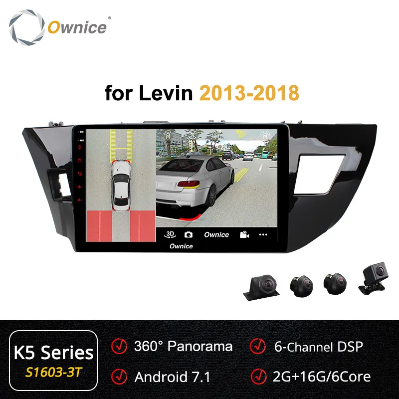 S1603-3 K5 Ownice Android 9,0 360 панорама DSP k3 k5 k6 Автомагнитола gps 4 Гб+ 64 ГБ для Toyota corolla E160 Lewin 2013- 4G SPDIF - Цвет: S1603-3 K5