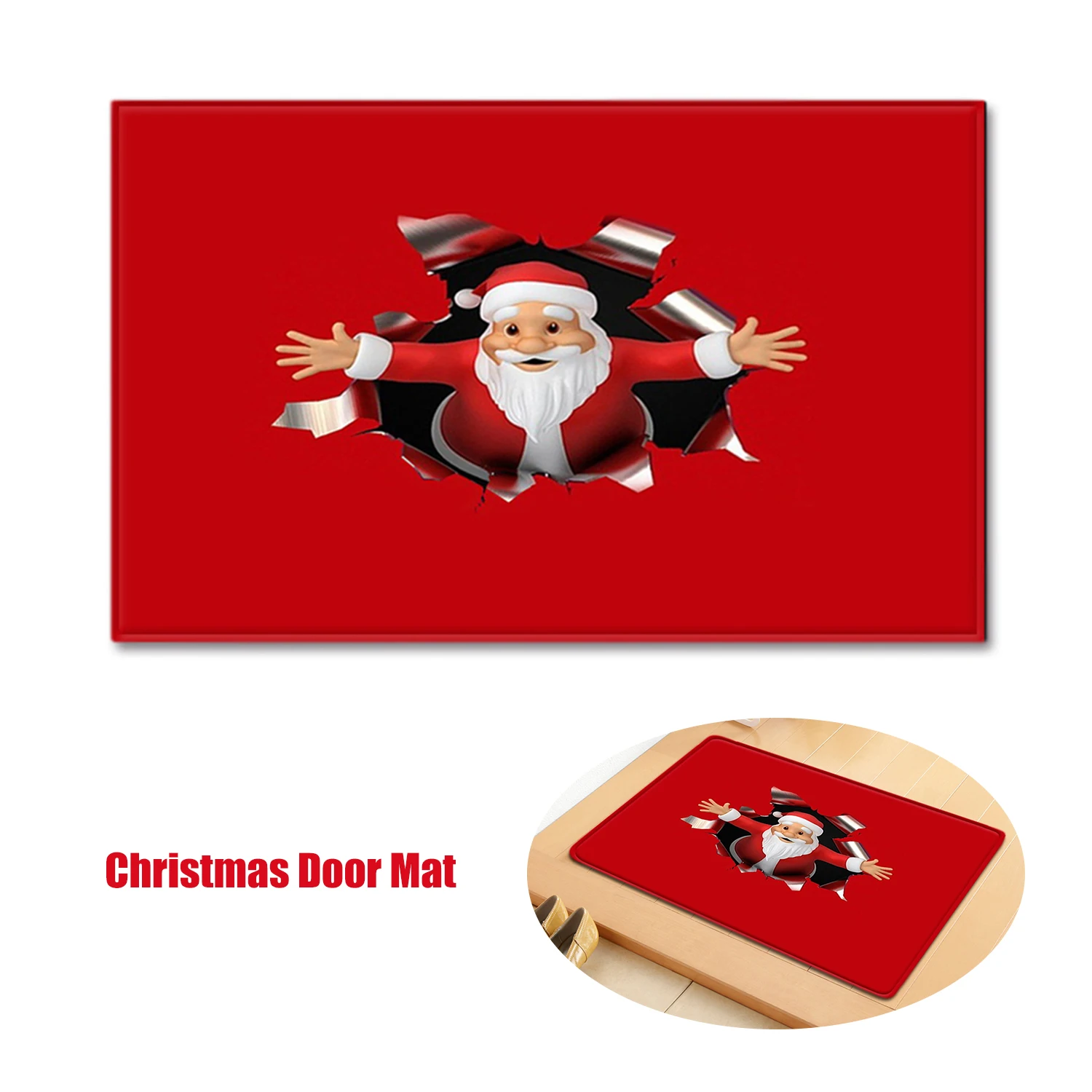 Коврик для прихожей дверной коврик Рождественский двери Санта-Клауса домашний