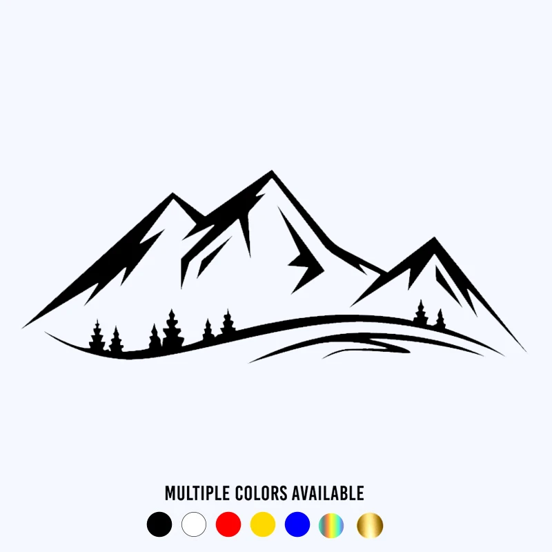 

CK20377# Various Sizes Die-Cut Vinyl Decal Mountains Outline Car Sticker Waterproof Auto Decors on Car Body Bumper Rear Window