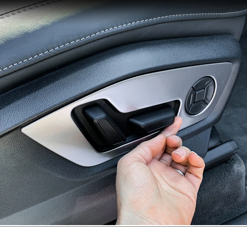 Кнопки регулировки панели автомобильного сиденья двери наклейки Обложка для Audi