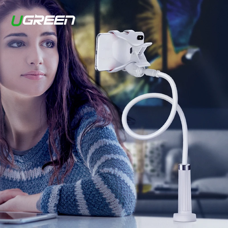 Ugreen держатель для телефона, держатель для ленивого мобильного телефона, подставка для шеи, держатель для iPhone 8/X, гибкая кровать, стол, стол, зажим, кронштейн для телефона - Цвет: phone holder