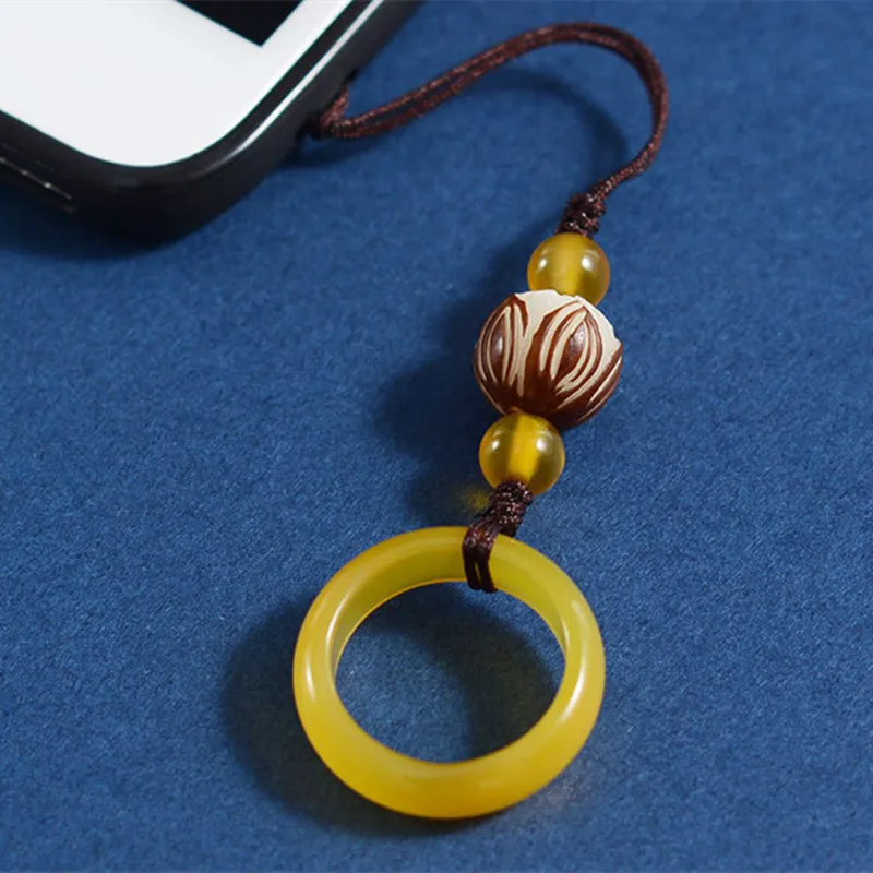 

Original DIY mobile phone lanyard ring buckle female bag pendant agate pendant U disk key chain short Chinese style pendant