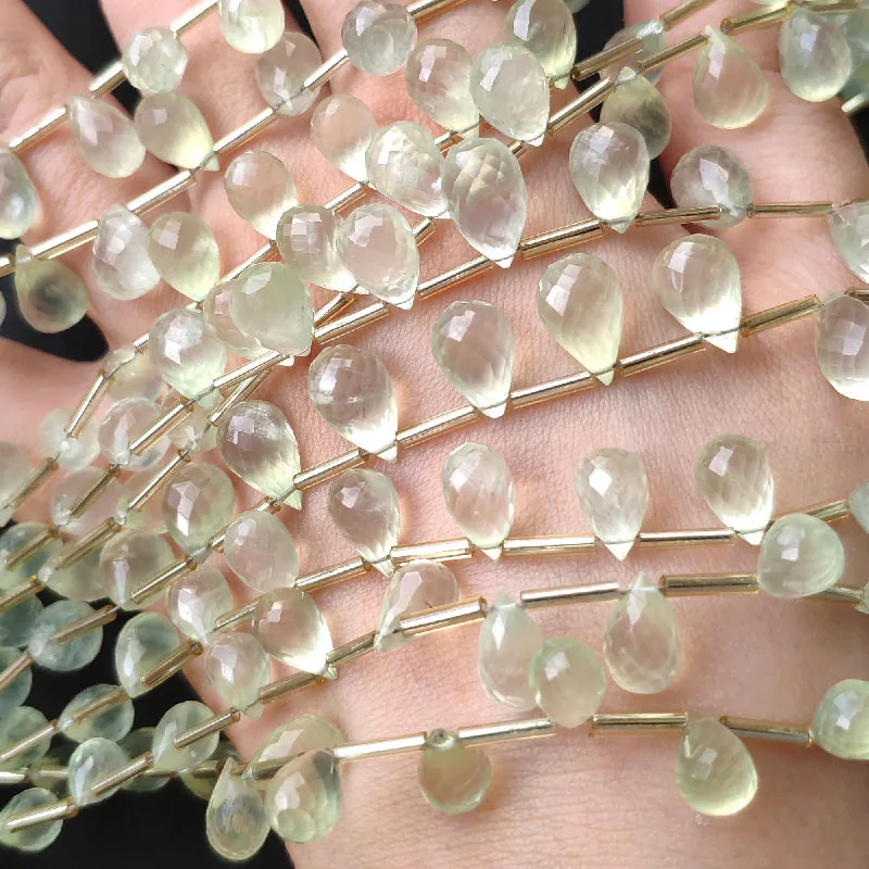 Бусины россыпью 15 шт. зеленые граненые бусины Пренит 10-12 мм оптовая продажа для