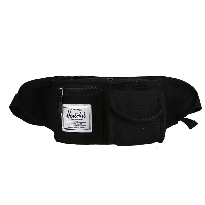 black Waist pack Женская холщовая сумка на пояс Высокая емкость поясная Сумка водонепроницаемая нагрудная сумка стильная легкая сумка через плечо Женская поясная сумка - Цвет: black Waist pack