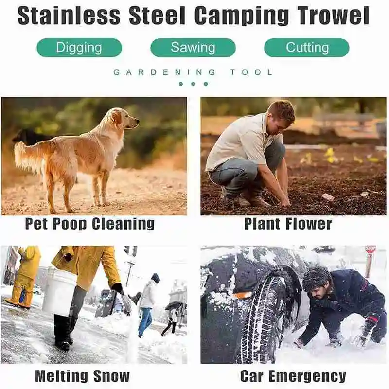 

Steel Gardening Shovel With Sawtooth Hex Wrench Ruler Gardening Farming Digging Shovel Trowel Head Sharp Outdoor E3G2