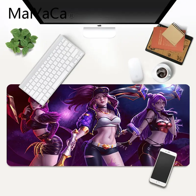 

MaiYaCa League Of Legends Kda Akali Game mousepad Anti-slip Rubber Gaming Mouse Mat xl xxl 800x300mm for Lol world of warcraft