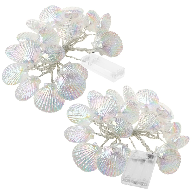 Seashell Starfish Conch Light String LED 3000K Warm White Garland Lights for Christmas Tree Wedding Party Home Indoor Decoration | Лампы и