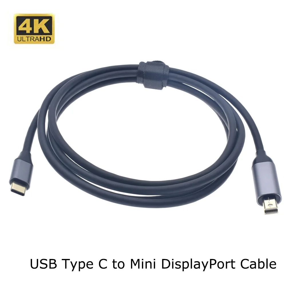Кабель монитора 1 8 м USB Type C 3 на Mini DisplayPort DP отображает штекер 4K @ 60 Гц для Thunderbolt
