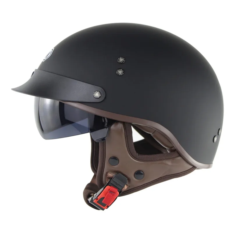 Retro Scooter Half Face Helmet Vintage Casque Moto DOT Capacetes Anti Glare Visor Cascos Vespa Chopper Helmets Motorcycle | Автомобили и