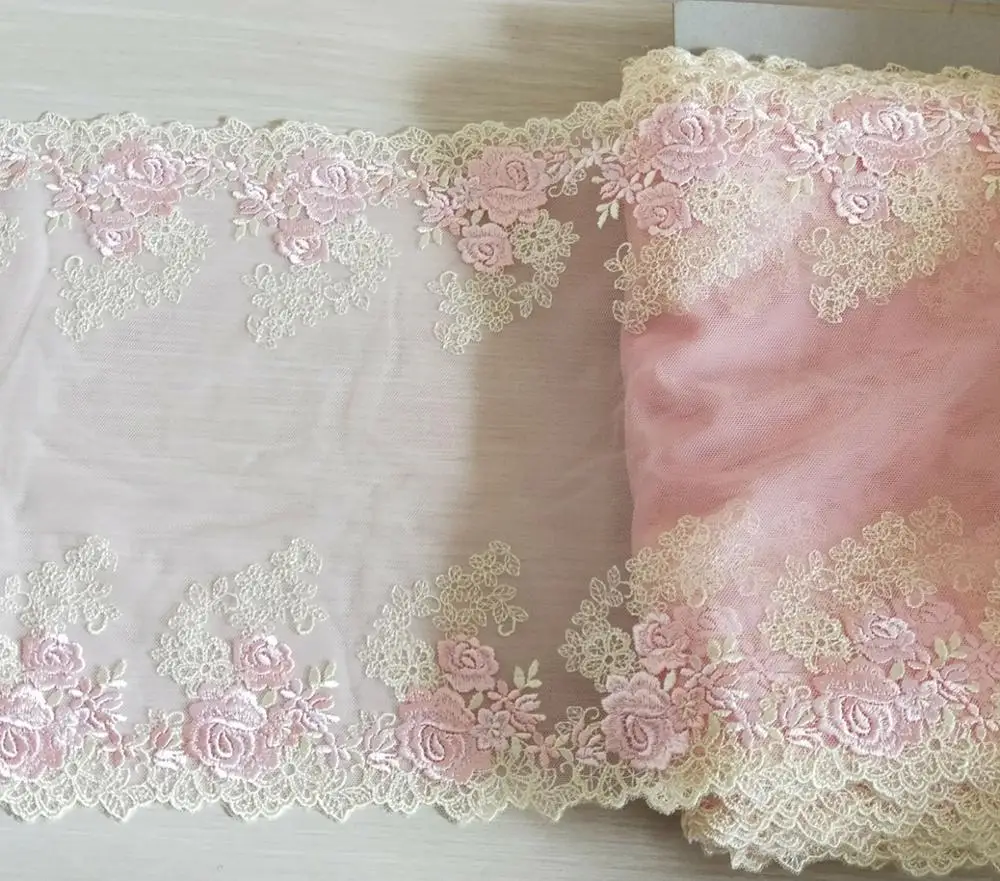 2 цвета Великолепная Тюлевая кружевная отделка с цветочной вышивкой зубчатое