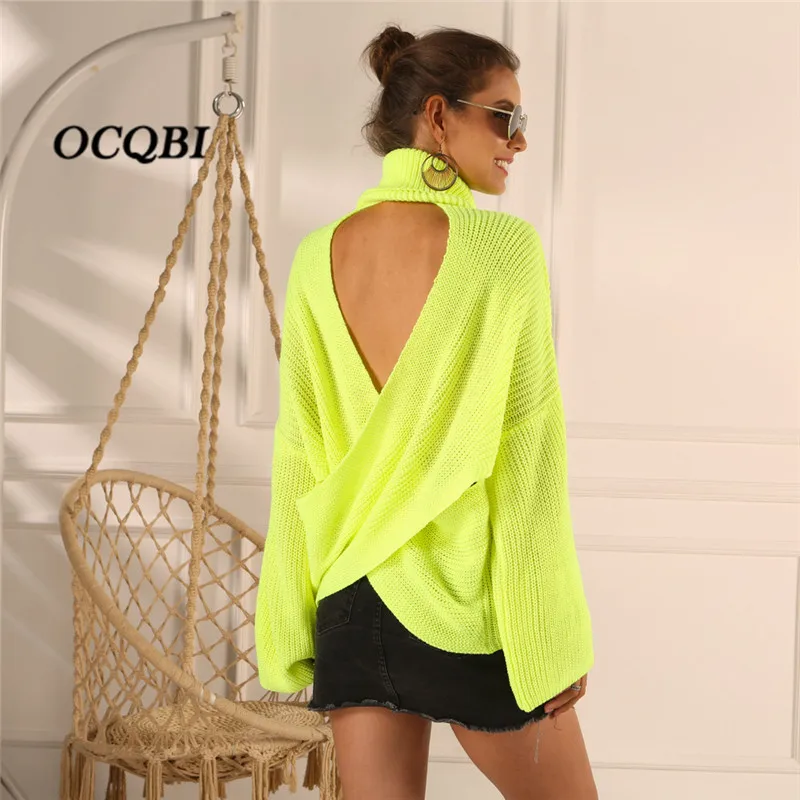 Womens Sweaters 2020 Autumn Korean Sweater Casual Knit Fashion Backless Pullover Women | Женская одежда