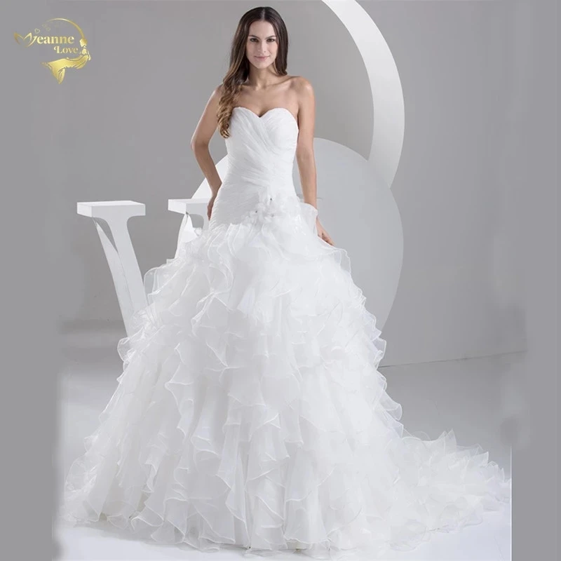 2021 белый Louisvuigon Vestido De Noiva Robe Mariage свадебные платья бальное платье из органзы