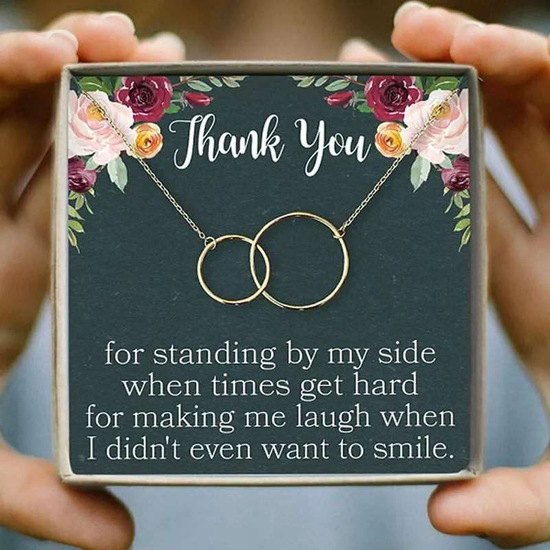 Спасибо подарок цепочка с замком ожерелье карточкой желаний модные ювелирные